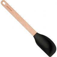 Silicone Series Large Spatula-Natural Handle with Black Head