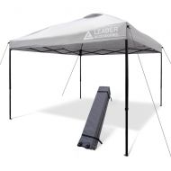 Leader Accessories 10 x 10 Pop Up Canopy Tent Instant Shelter Portable Folding Canopies Straight Leg with Wheeled Carry Bag, Silver