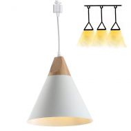 Kiven H-Style Track Mount Pendant Fixture White Scandinavian Style Pendant Lights for Kitchen Hanging Lamp - Modern Wood and Aluminium Light