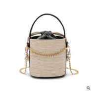 YUANLIFANG Fashion Quality Women Straw Bucket Bags Summer Beach Handbag Casual Female Shoulder Bag Vintage Rattan Bag Handmade Bags