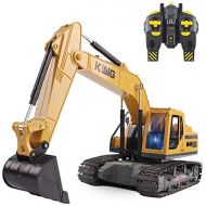 SXDYJ Remote Control Excavator, 11 Channel Engineering Truck, Construction Vehicle Simulation Model, RC Digger Car Toy, Gifts for Kids Boys