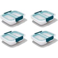 OXO Good Grips Prep & Go 2 Cup Divided Container - Leakproof Food Storage, Pack of 4