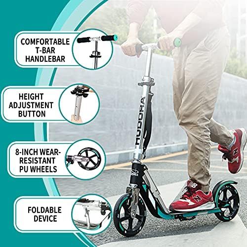  HUDORA 14751 BigWheel 205-Das Original mit RX Pro Technologie-Tret-Roller klappbar-City-Scooter, tuerkis