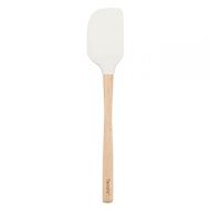 Tovolo White Flex-Core Wood Handled Silicone Spatula, Non-Stick, Heat-Resistant, BPA-Free, Dishwasher-Safe With Removable Angled Head