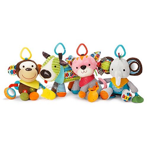 스킵 Skip Hop Bandana Buddies Baby Activity and Teething Toy with Multi-Sensory Rattle and Textures, Fox