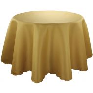 Xia Home Fashions Samantha Round Solid Color Tablecloth, 90-Inch, Gold