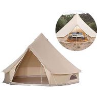 JTYX 3/4/5/6m Camping Bell Tent 4-Season Family Tent Outdoor Hiking Hunting Yurt Tent with Zipped Groundsheet and Chimney