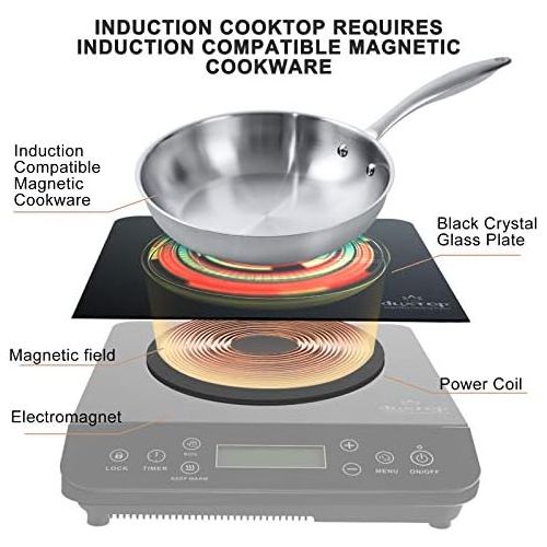  [아마존베스트]Duxtop Portable Induction Cooktop, Countertop Burner Induction Hot Plate with LCD Sensor Touch 1800 Watts, Black 9610LS BT-200DZ