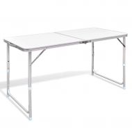 Aromzen Foldable Camping Table Height Adjustable Aluminum 47.2x23.6