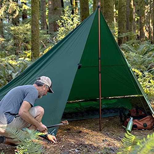  Aqua Quest Guide Tarp - 100% Waterproof Ultralight Ripstop SilNylon Backpacking Rain Fly - 10x7, 10x10, 13x10, 15x15, or 20x13 ft Forester Green, Olive Drab or Stealth Gray