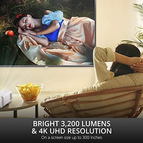  [아마존베스트]Viewsonic PX701-4K UHD Home Cinema DLP Projector 4K 3200 ANSI Lumen 2x HDMI 10 Watt Speaker 1.1x Optical Zoom HDR White
