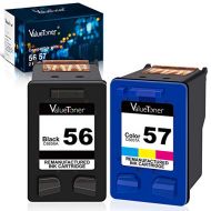Valuetoner Remanufactured Ink Cartridges Replacement for HP 56 & 57 C9321BN C6656AN C6657AN for Deskjet 5550 5650 5150, Photosmart 7350 7260 7450 7550 7760, PSC 2210 Printer (1 Bla