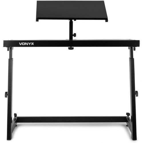  [아마존베스트]Vonyx DS20 DJ Desk Equipment Stand Laptop Stand Portable Mixer Height Adjustable Table Top Adjustable Feet Black