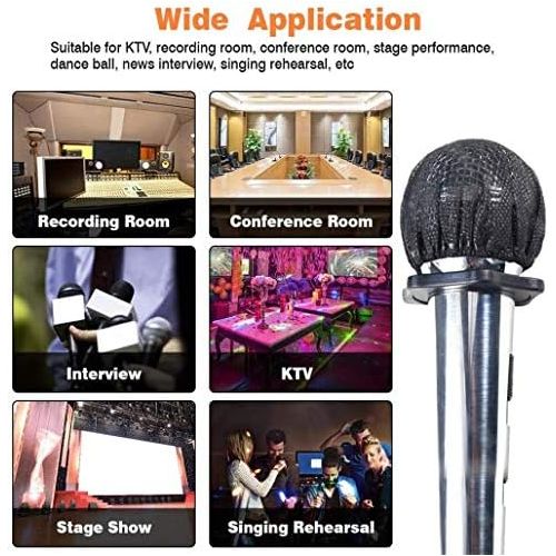  [아마존베스트]Zeshize Disposable Non-woven Fabric Microphone Cover Multifunctional Cover for KTV Message Protection 100pcs Giallo+Rosso