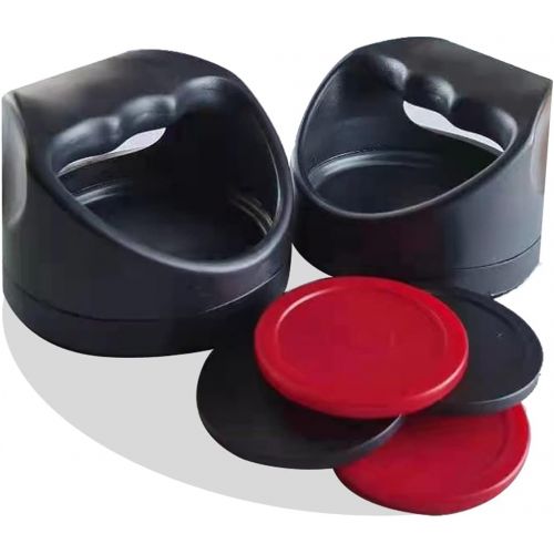  BALIKEN Air Hockey Pushers and Air Hockey Pucks, Replacement Accessories for Game Tables(2Striker, 4Puck Pack)
