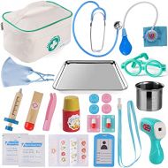 Tigerhu Doctor Kit for Kids, 27Pcs Pretend Play Educational Doctor Toys Dentist Medical Kit with Stethoscope & Medical Storage Bag for Toddler Boys Girls