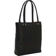 Piel Leather Vertical Laptop Tote, Chocolate, One Size