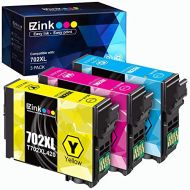 E-Z Ink (TM) Remanufactured Ink Cartridge Replacement for Epson 702XL T702XL 702 T702 to use with Workforce Pro WF-3720 WF-3730 WF-3733 Printer (1 Cyan, 1 Magenta, 1 Yellow, 3 Pack