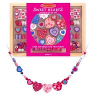 Melissa & Doug Wooden Sweet Hearts Bead Accessory Creation Set + Free Scratch Art Mini-Pad Bundle [41751]