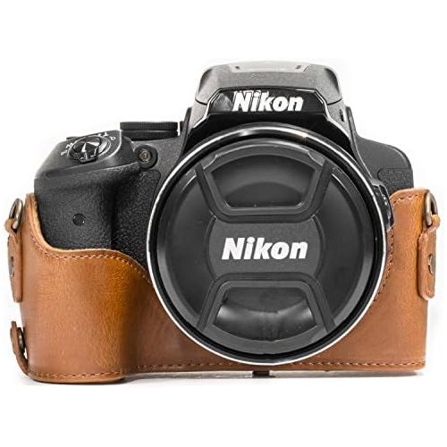  MegaGear Ever Ready Leather Camera Case Compatible with Nikon Coolpix P900, P900S