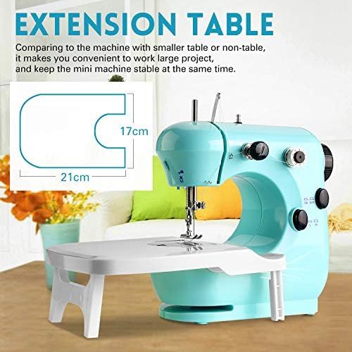  Portable Sewing Machine WADEO Mini Sewing Machine for Beginners, with Extension Table, Foot Pedal, 2-Speed Double Thread for Household Beginners, Both Adults and Kids Learner