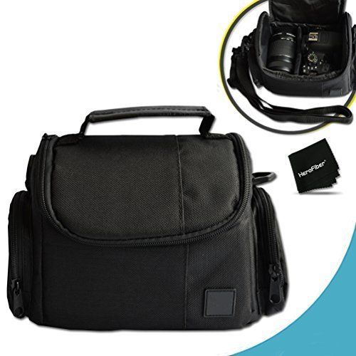 엑스테크 Xtech Well Padded Fitted Medium DSLR Camera Case Bag w/ Zippered Pockets and Accessory Compartments for Nikon D500, D750, D7200, D7100, D7000, D810, D810A, D800, D610, D600, 1 V1, D4, D4