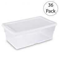 STERILITE Sterilite 16428012 6 Quart/5.7 Liter Storage Box, White Lid with Clear Base, 36-Boxes