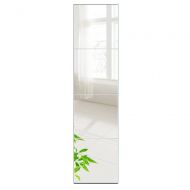 Beauty4U Full Length Tall Mirror Tiles - 12 Inch x 4Pcs Frameless Wall Mirror Set HD Vanity Make Up Mirror for Wall Decor
