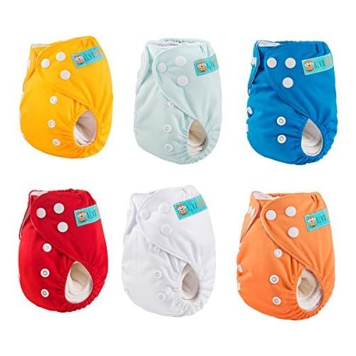  ALVABABY Newborn Cloth Diapers Pocket for Less Than 12pounds Cloth Diaper Nappy 6pcs + 12 Inserts 6SVB03