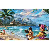 Ceaco 750 Piece Thomas Kinkade The Disney Collection Mickey and Minnie in Hawaii Jigsaw Puzzle, Kids and Adults