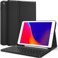 [아마존베스트]CHESONA Keyboard Case for iPad 8th Generation (2020)/7th Gen (2019) 10.2 Inch, Detachable Wireless with Pencil Holder Stand Folio Keyboard Cover for New iPad 8th Gen/7th Gen 10.2”, Black