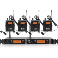 [아마존베스트]XTUGA RW2080 Rocket Audio Whole Metal Wireless in Ear Monitor System 2 Channel 4 Bodypacks Monitoring with in Earphone Wireless Type Used for Stage or Studio (Frequency 902-928mhz)