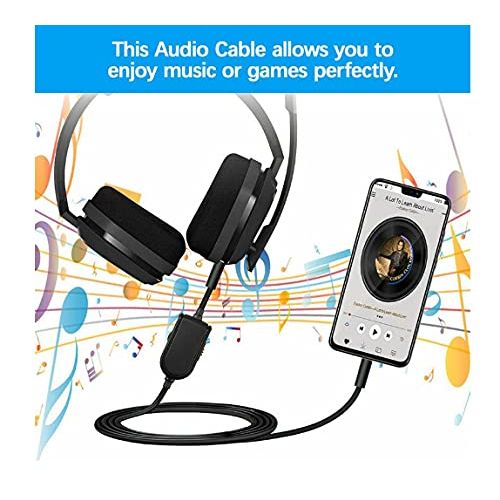  [아마존베스트]Adhiper A10 Replacement Inline Mute Cable with Microphone for Astro A10 / A40 / A30 / A50 Headsets Cable Compatible with Xbox One Play Station 4 PS4 Headphone Audio Line (6.5 Feet / Black)
