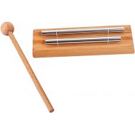 Musical Instrument Music Accessories Percussion 2 Tone Hand Chime Meditation Bells Two Tone Chime Yoga Bell 2 Tone Energy Chime with Mallet Wind Chime Metal Bamboo Chimes
