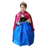 About Time Co Princess Girls Snow Queen Cape Party Costume Outfit Cosplay Dress