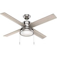 Hunter Fan Company Hunter Loki Indoor with LED Light with Pull Chain Control, 52, Polished Nickel