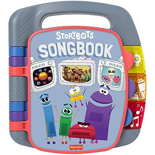  Fisher-Price StoryBots Songbook, musical book with facts about space, dinosaurs and the human body for preschool kids ages 3 years and up