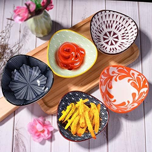  [아마존베스트]BOSILI Ceramic Soy Sauce Dishes set of 5, Japanese Soy Dishes for Dumpling Sushi