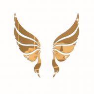 Lakesidehome Angel Wings 3535cm, Gold Creative Cartoon Nordic Style Acrylic Mirror Stickers Decorative Wall Stickers Mirror Makeup Mirror Removable Waterproof