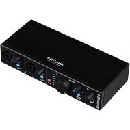 Arturia - MiniFuse 2 - Compact USB Audio & MIDI Interface with Creative Software for Recording, Production, Podcasting, Guitar - Black