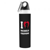 Tree-Free Greetings VB49022 I Heart Brussels Griffons Artful Traveler Stainless Water Bottle, 18-Ounce