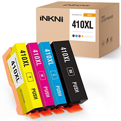  INKNI Remanufactured Ink Cartridge Replacement for Epson 410XL 410 XL T410XL for Expression XP-7100 XP-830 XP-640 XP-630 XP-530 XP-635 Printer (Black, Cyan, Magenta, Yellow, 4-Pack