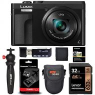 Panasonic Lumix ZS70 20.3 Megapixel, 4K Digital Camera, Touch Enabled 3-inch 180 Degree Flip-Front Display, 30X Leica DC Lens (Black) + DMW-ZSTRV Battery Charger + Lexar 32 GB Card
