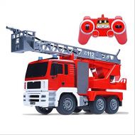 DFERGX Licensed Remote Control Fire Truck Shoots Water,Fire Engine Working Sounds Lights RC Trucks for Kids,Gifts for Adults and Children