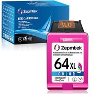 ZepmTek Remanufactured Ink Cartridge Replacement for HP 64XL 64 XL（1 Tri-color）Used with Envy Photo 7800 7858 7155 7855 6255 7100 6252 7158 7164 6222 7120 7130 7100 Tango X Smart H