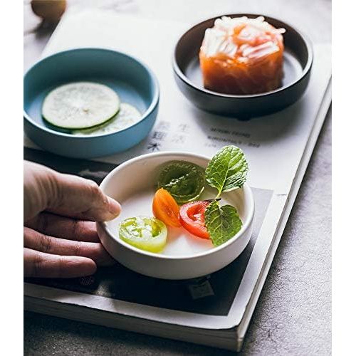  [아마존베스트]Colias Wing 3.5 Inch Simple Style Single Color Pattern Stylish Design Multipurpose Porcelain Side Dish Bowl Seasoning Dishes Soy Dipping Sauce Dishes-Set of 6