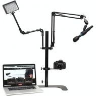 Glide Gear DST100 Desktop Tabletop C-Stand Studio Podcast Live Streaming Meeting Selfie Live Multi Mount Video Camera Light Stand