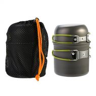 Focket Compact Aluminium Alloy Pot,Outdoor Backpacking Cookware Hiking Cooking Stove Picnic Bowl Pot Pan Set for Home/Camping/Backpacking/Hiking