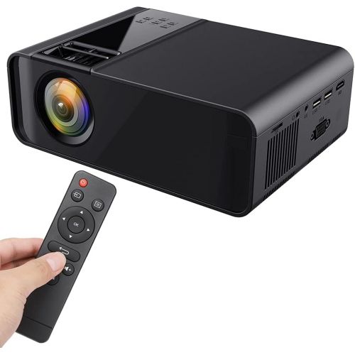 ASHATA Portable Projector, 1500 Lumens HD Video Projector 150 Home Cinema LCD Movie Projector with Remote Control Support 1080P HDMI VGA AV USB for