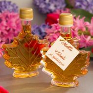 Mount Mansfield Maple Products Mansfield Maple Pure Vermont Maple Syrup Wedding Favors Set of 24 100ml Glass Leaf Bottles